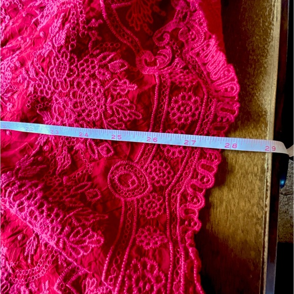 Johnny Was Red Embroidered Longsleeved Collared Top Blouse - Picture 12 of 12